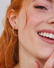 Tyler 14k Yellow Gold Hoop Earrings in White Diamond