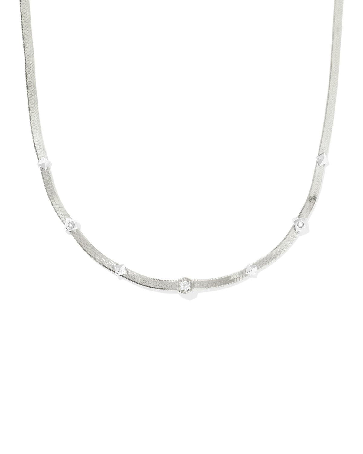 Virginia Sterling Silver Chain Necklace in White Topaz