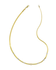 Virginia Mixed Metal Chain Necklace in White Topaz
