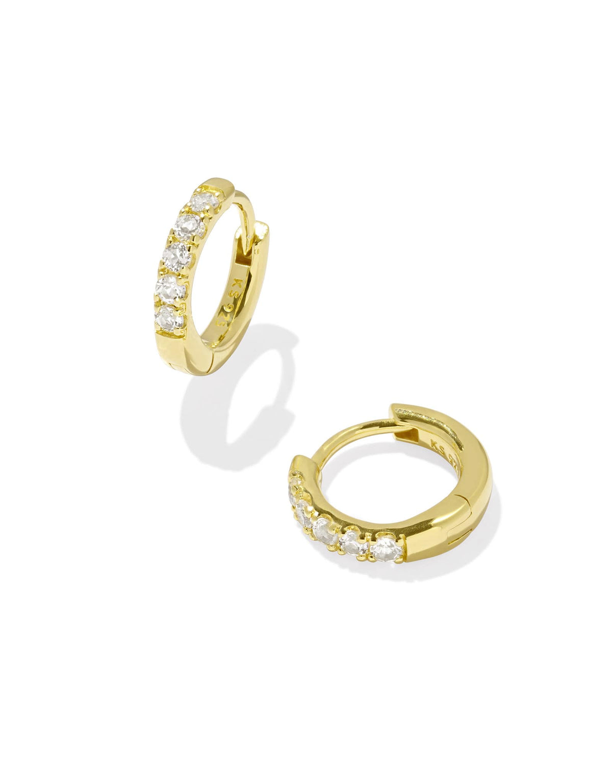 Virginia 18k Gold Vermeil Huggie Earrings in White Topaz