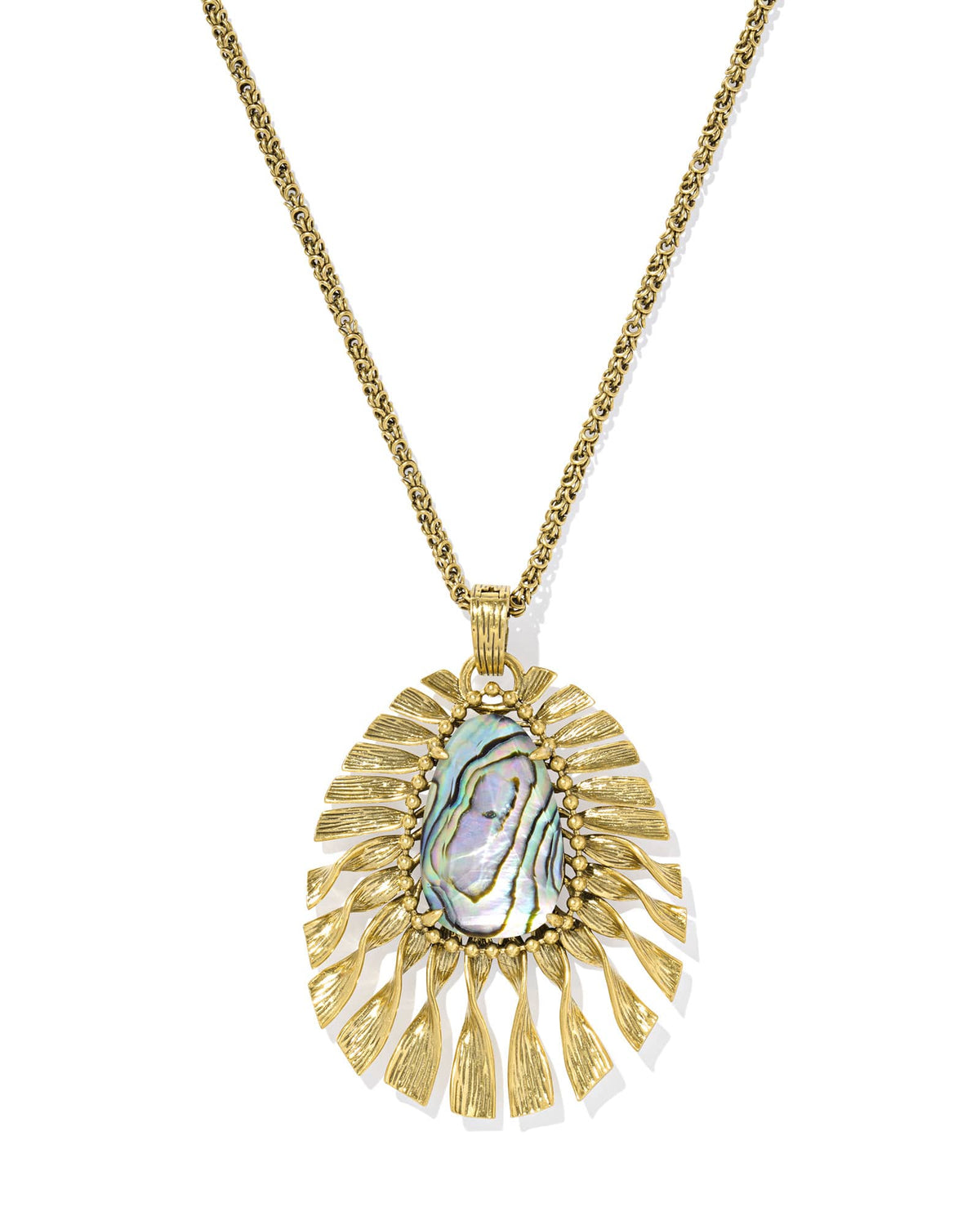 Zahara Vintage Gold Large Long Pendant