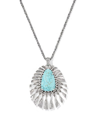 Zahara Vintage Silver Large Long Pendant