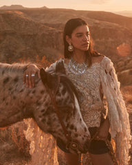 Zahara Vintage Silver Statement Earrings