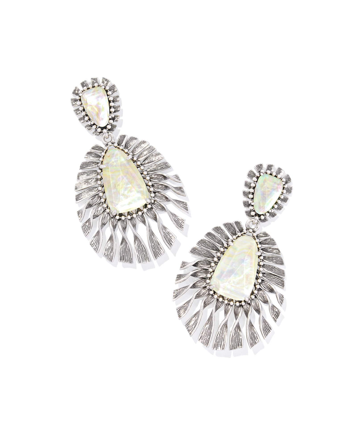 Zahara Vintage Silver Statement Earrings