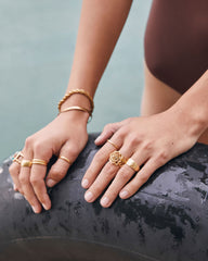 Terra Ring Set of 3 in Vintage Gold