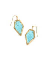 Tessa Vintage Gold Etch Frame Drop Earrings