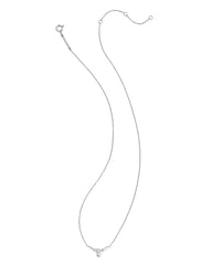 Diamond Accent 14k White Gold Longhorn Necklace in White Diamond