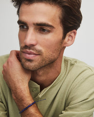 Grey Oxidized Sterling Silver Bracelet in Black Banded Agate