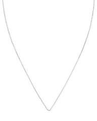 15" Thin Chain Necklace in 14k White Gold