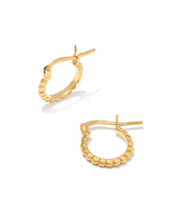Beaded 13mm Huggie Earrings in 18k Gold Vermeil
