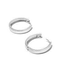 Flat Medium 25mm Hoop Earrings in Sterling Silver