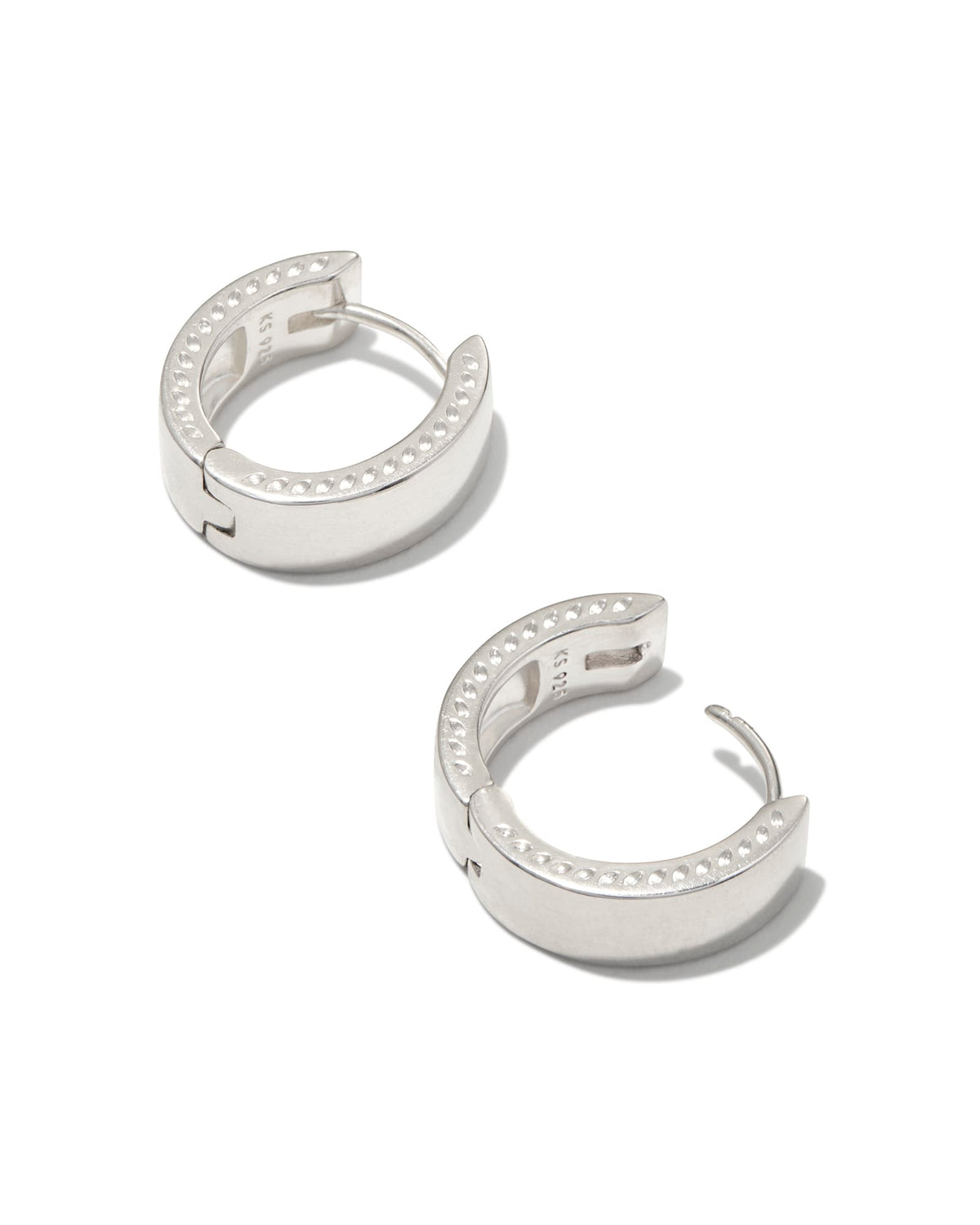 Flat Small 14mm Hoop Earrings in Sterling Silver