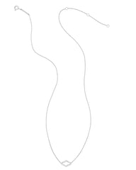 Small Abbie 14k White Gold Pendant Necklace in White Diamond