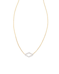Small Abbie 14k Yellow Gold Pendant Necklace in White Diamond