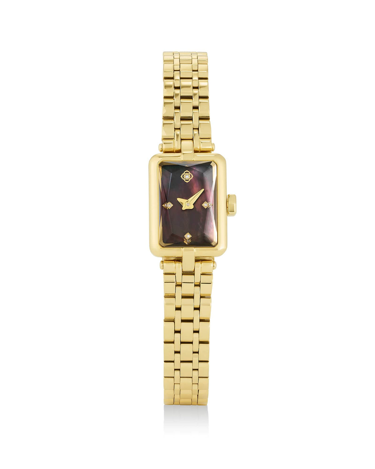 Adela Gold Tone Stainless Steel Watch in Black Mother-of-Pearl