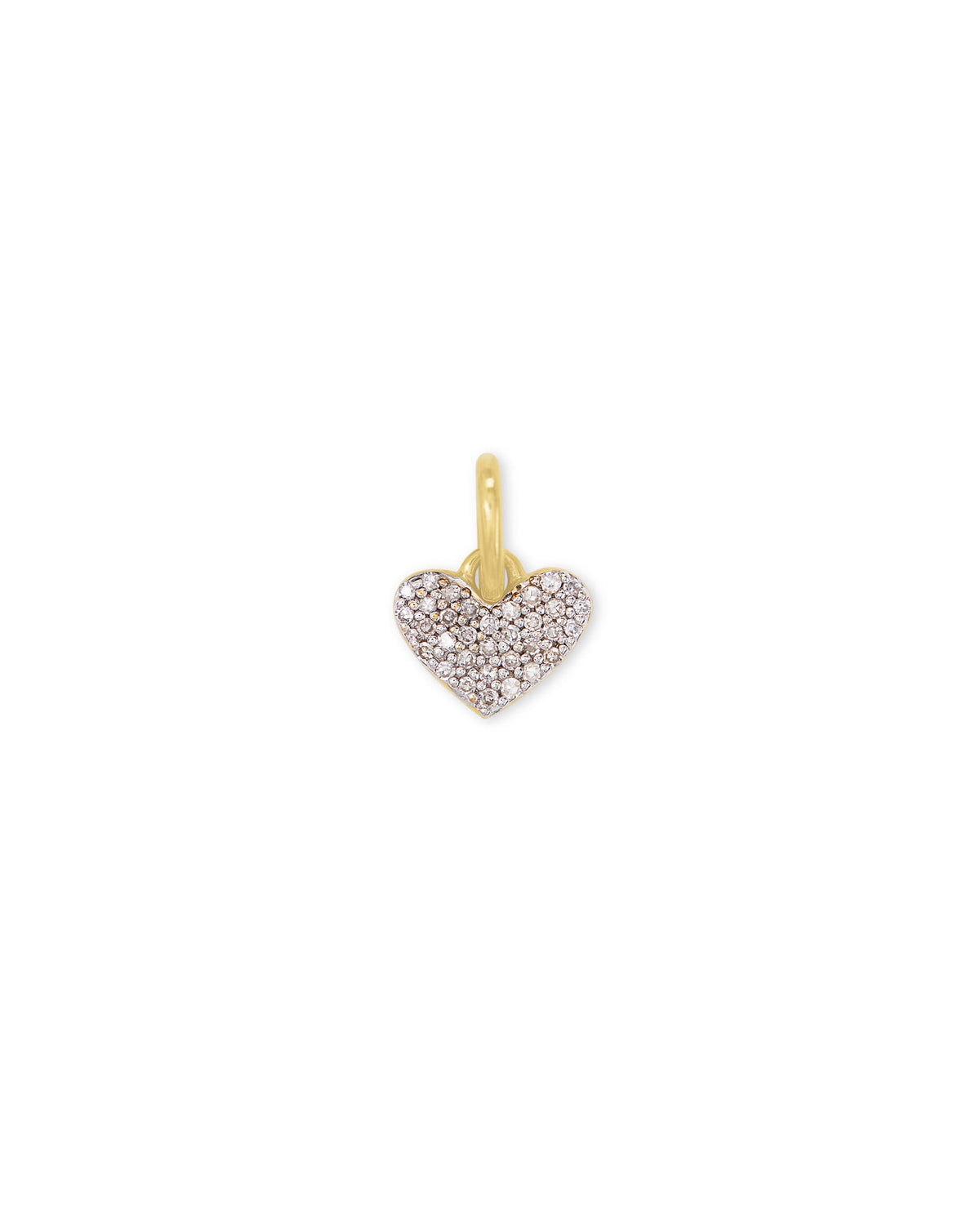 Ari 18k Gold Vermeil Pave Heart Charm in White Diamond
