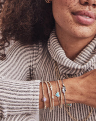 Ari Heart Silver Chain Bracelet in Amethyst