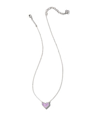 Ari Heart Silver Pendant Necklace in Amethyst