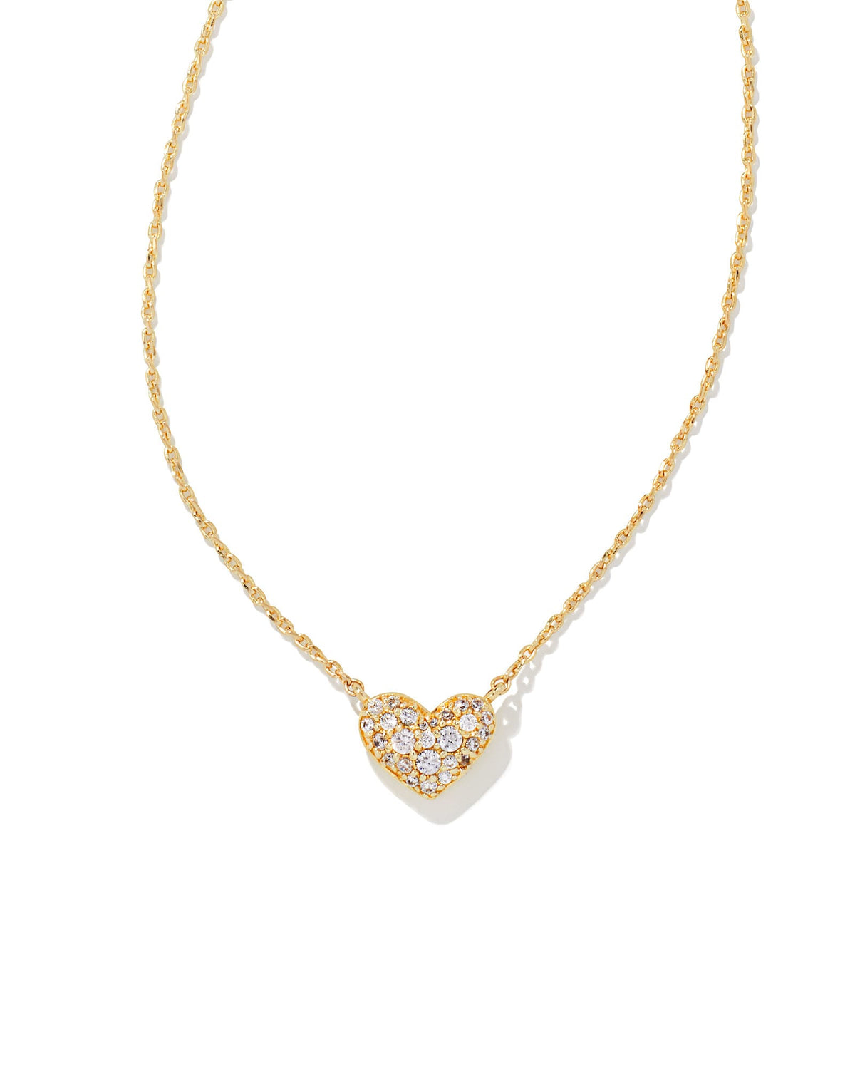 Ari Gold Pave Crystal Heart Necklace in White CZ