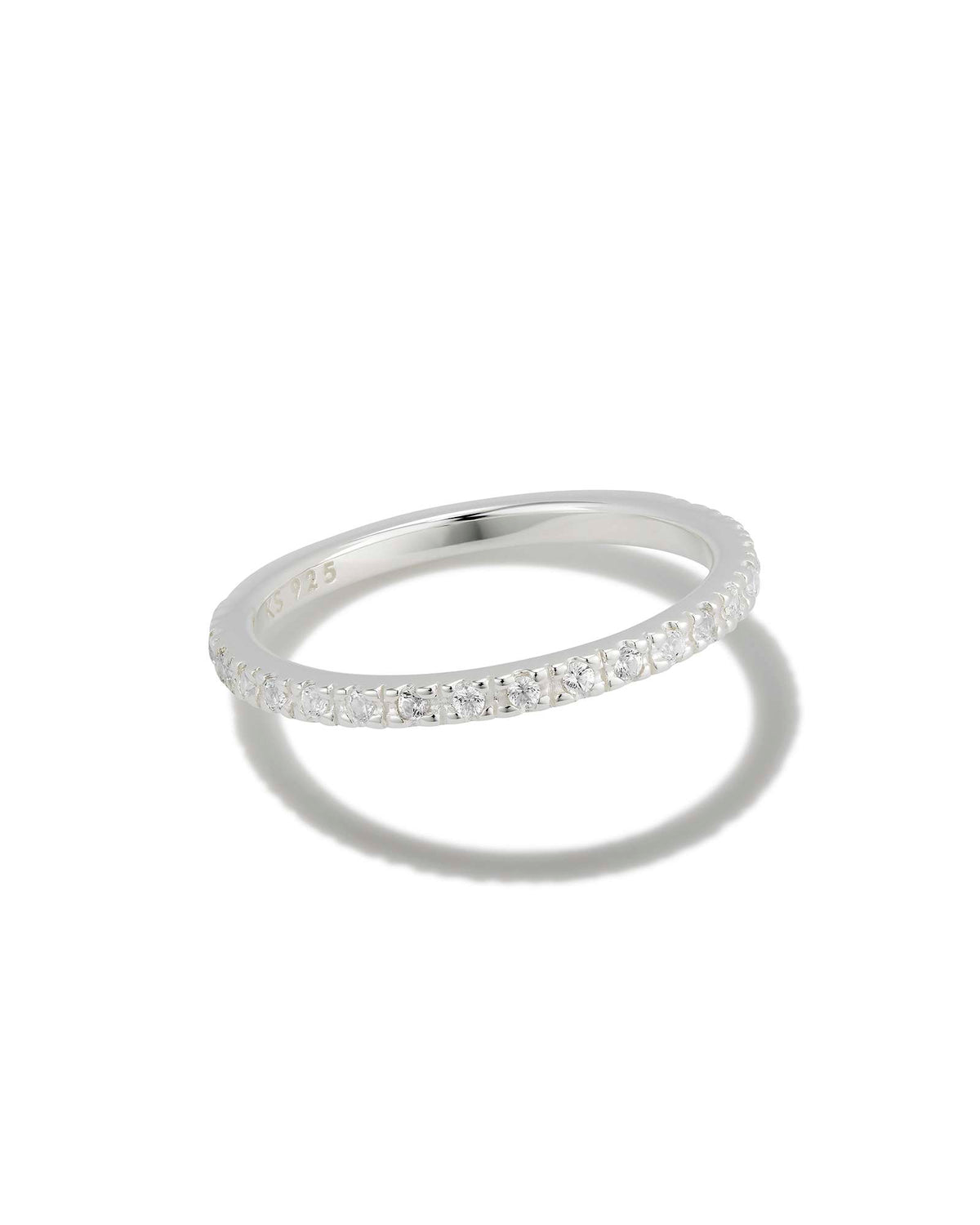 Arynn Sterling Silver Band Ring in White Sapphire