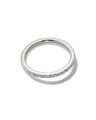 Arynn Sterling Silver Band Ring in White Sapphire