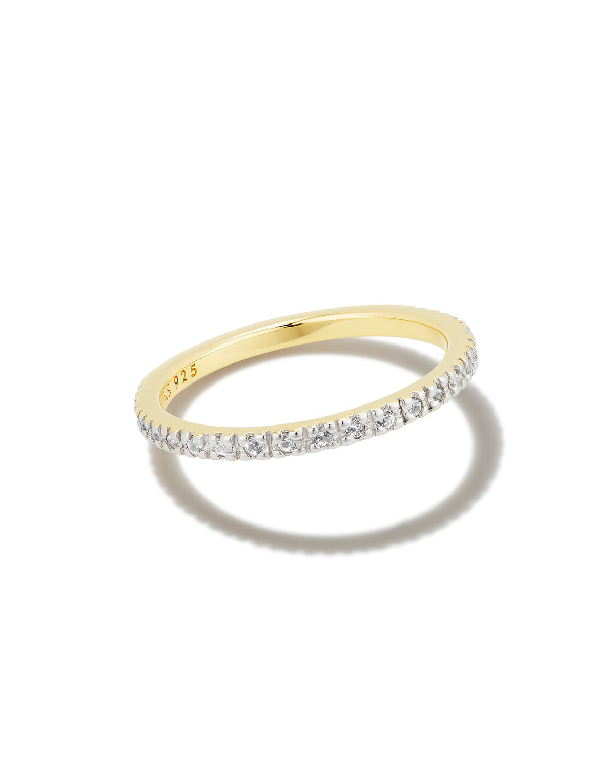 Arynn 18k Gold Vermeil Band Ring in White Sapphire
