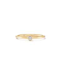 Audrey 14k Yellow Gold Band Ring in White Diamond