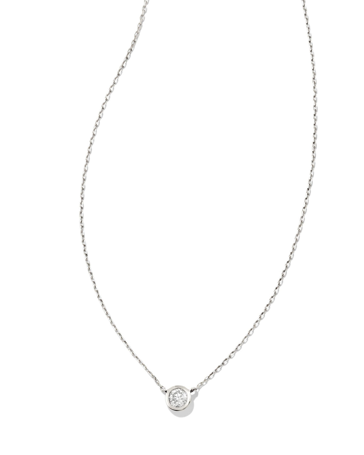 0.15 ct Audrey 14k White Gold Pendant Necklace in White Diamond