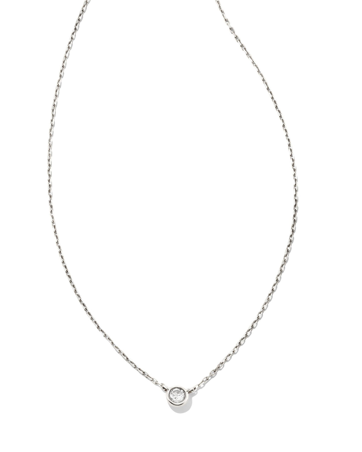 Audrey 14k White Gold Pendant Necklace in White Diamond, 0.07ct