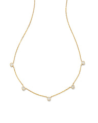 0.3 ct Audrey 14k Yellow Gold Strand Necklace in White Diamond