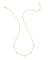 0.3 ct Audrey 14k Yellow Gold Strand Necklace in White Diamond