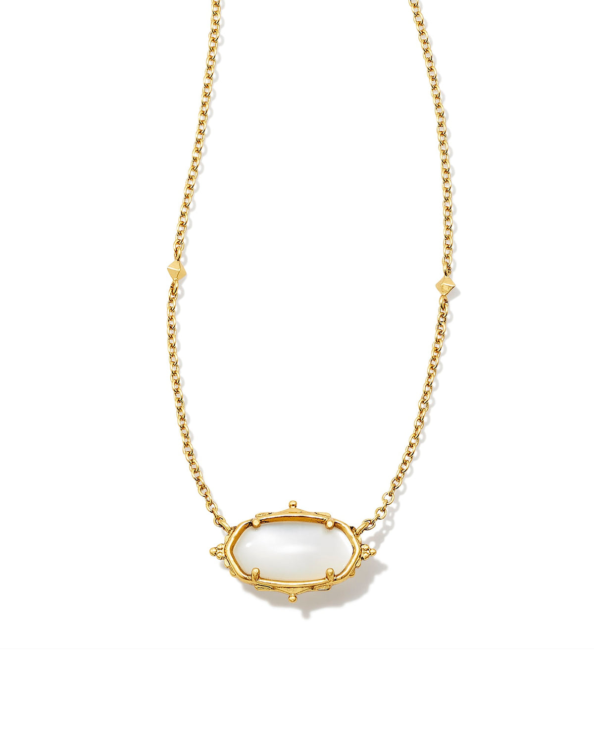 Baroque Vintage Gold Elisa Pendant Necklace in Natural Mother-of-Pearl