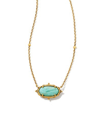 Baroque Vintage Gold Elisa Pendant Necklace in Sea Green Chrysocolla
