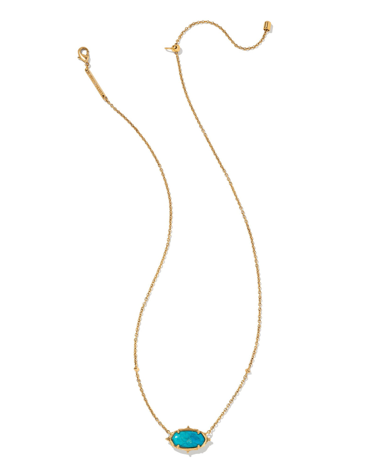 Baroque Elisa Vintage Gold Pendant Necklace in Black Banded Agate