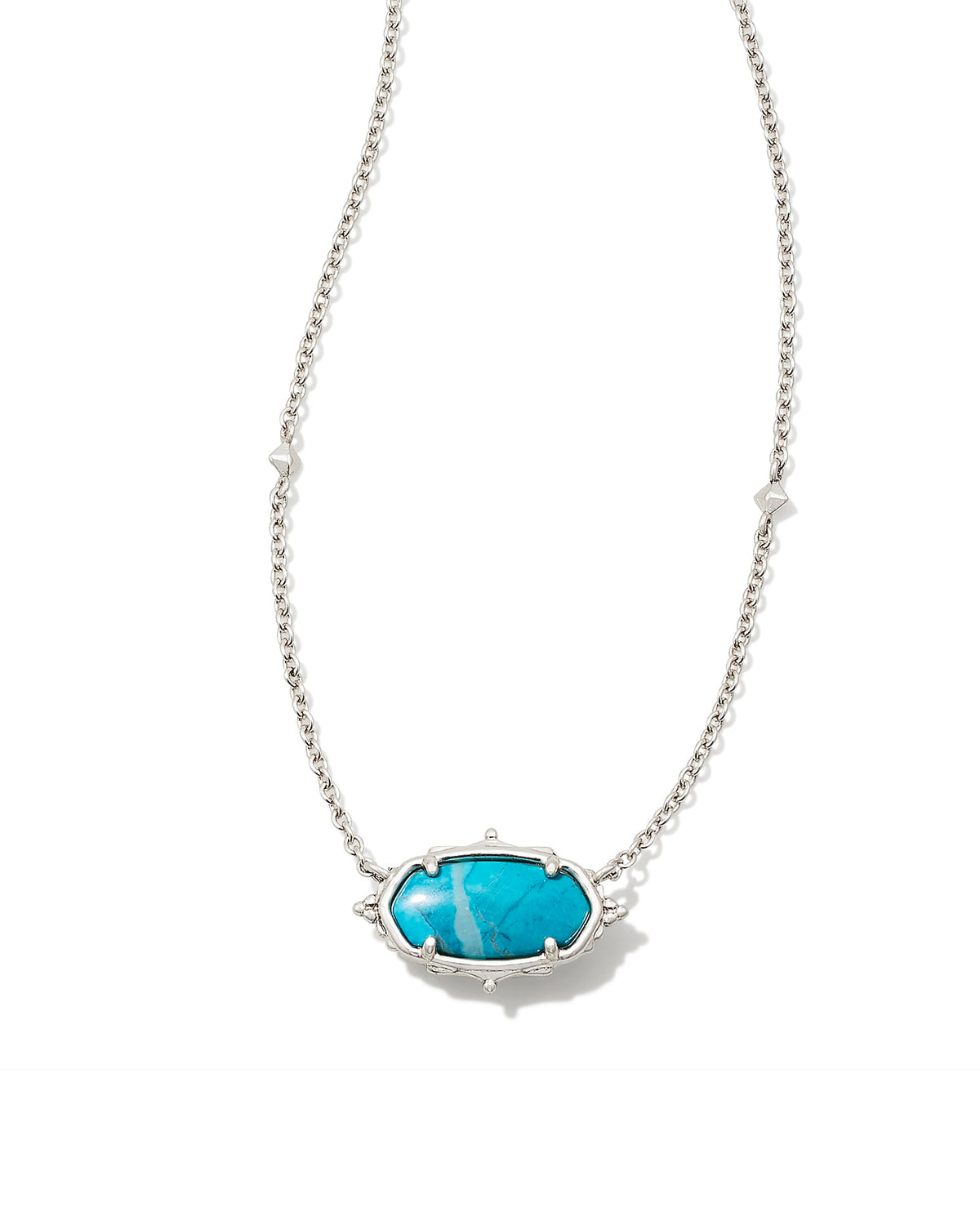 Baroque Elisa Vintage Silver Pendant Necklace in Variegated Dark Teal Magnesite