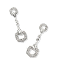 Beau Vintage Silver Pave Linear Earrings in White CZ