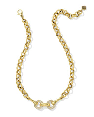 Beau Vintage Gold Pave Statement Necklace in White CZ