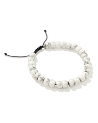 Cade Oxidized Sterling Silver Beaded Bracelet in White Howlite