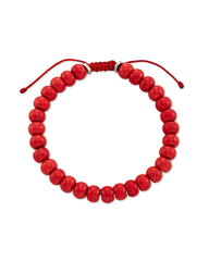 Cade Oxidized Sterling Silver Beaded Bracelet in Red Magnesite