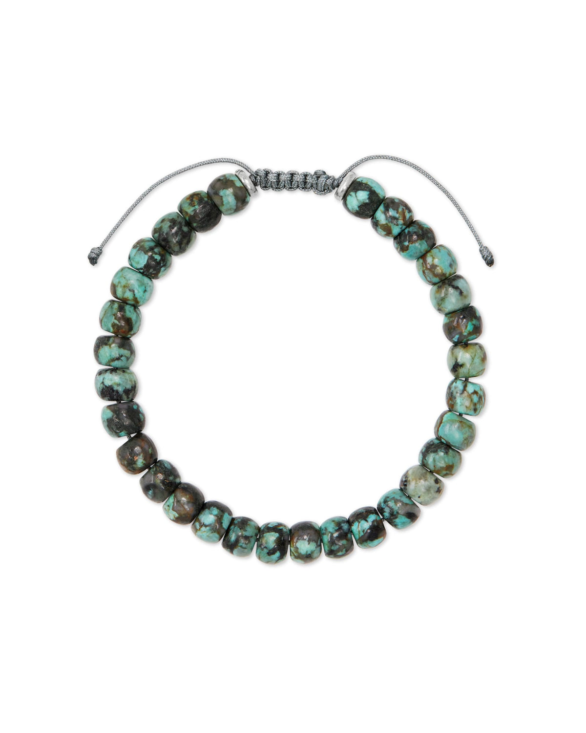 Cade Oxidized Sterling Silver Corded Bracelet in Turquoise Jasper