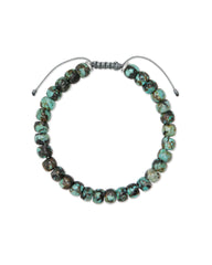 Cade Oxidized Sterling Silver Corded Bracelet in Turquoise Jasper