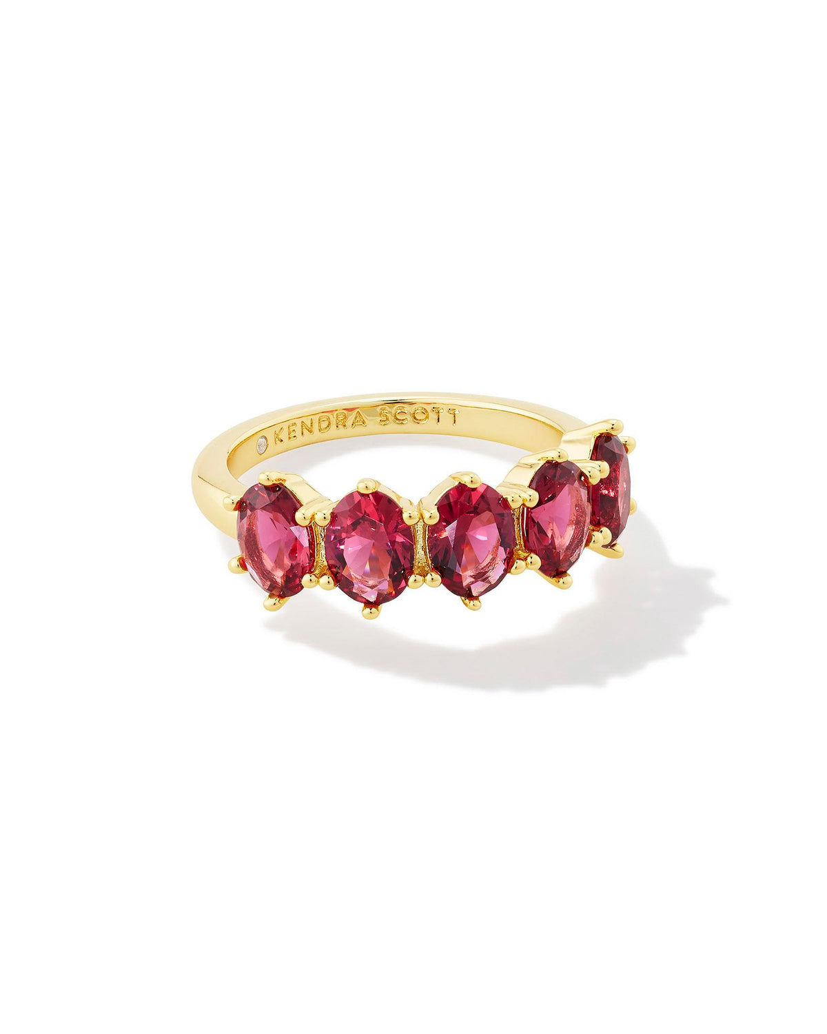 Cailin Gold Crystal Band Ring in Red Crystal