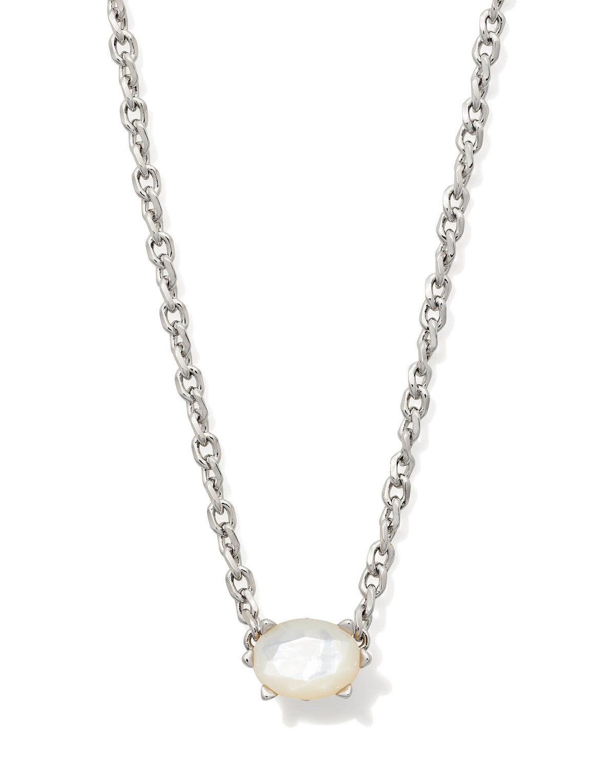 Cailin Silver Pendant Necklace in Ivory Mother-of-Pearl