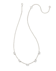 Cailin Silver Crystal Strand Necklace in White CZ