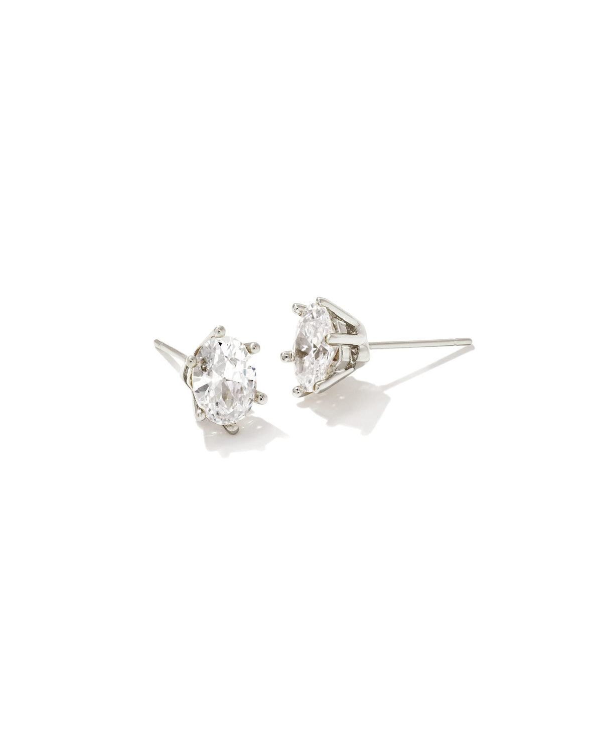 Cailin Silver Crystal Stud Earrings in White CZ