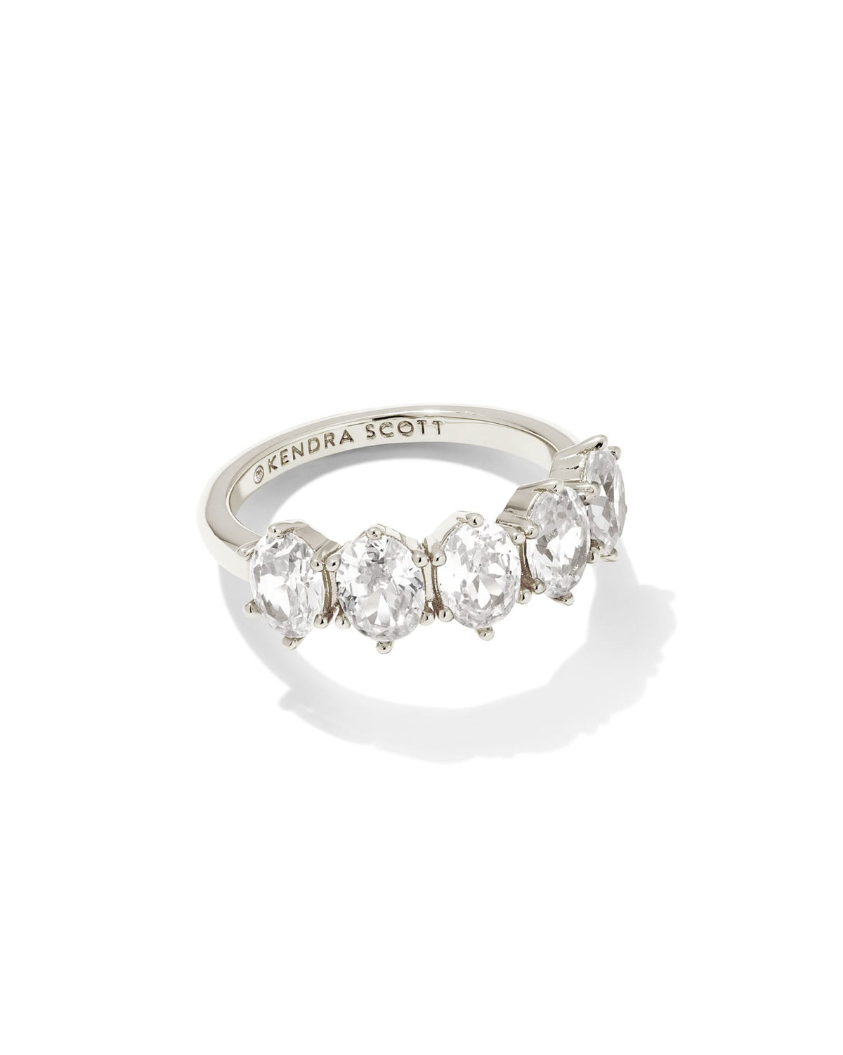 Cailin Silver Crystal Band Ring in White CZ
