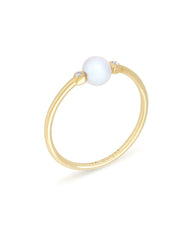 Cathleen 14k Yellow Gold Band Ring Freshwater Cultured Pearl