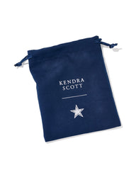 Rosie Silver Statement Earrings in Navy Mother-of-Pearl