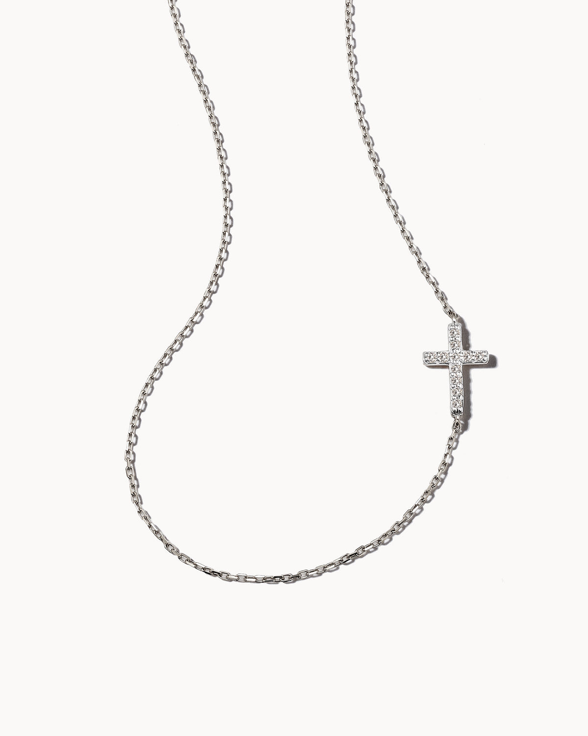 Cross Strand Necklace in 14k White Gold