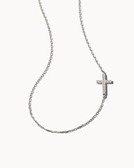 Cross Strand Necklace in 14k White Gold